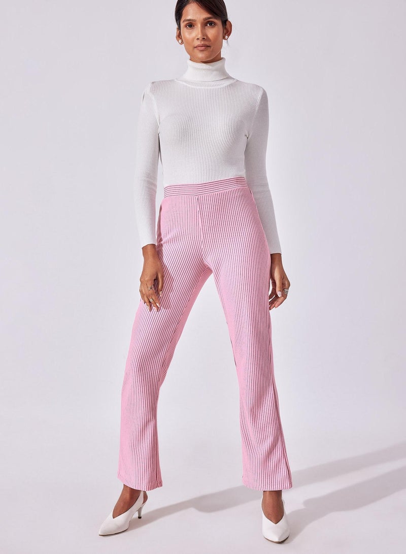 The Label Life Flared Legs Striped Pants - Image 2
